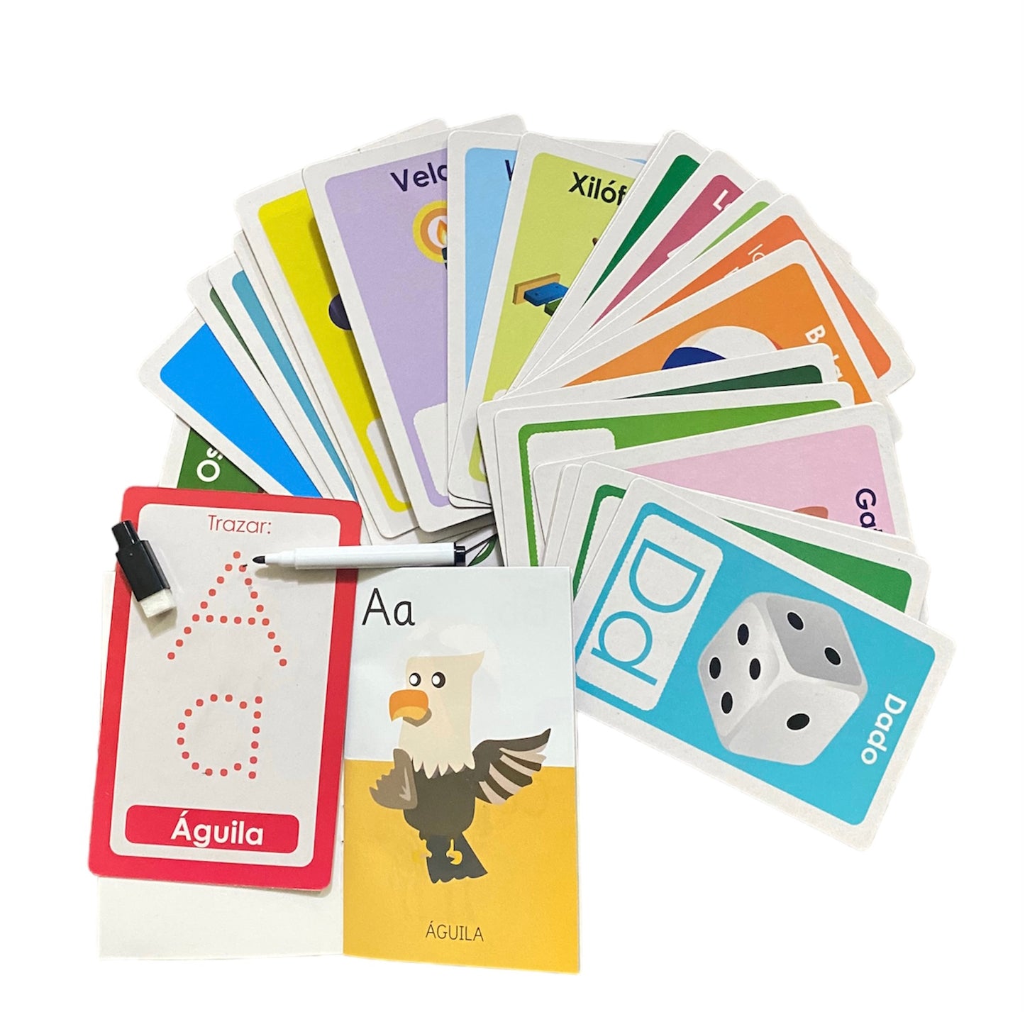 Colección de Cartas para Estimulación Temprana, Números, Letras y Palabras