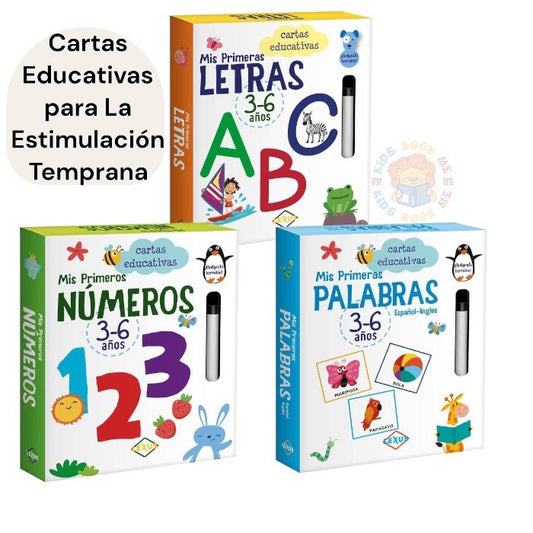 Colección de Cartas para Estimulación Temprana, Números, Letras y Palabras