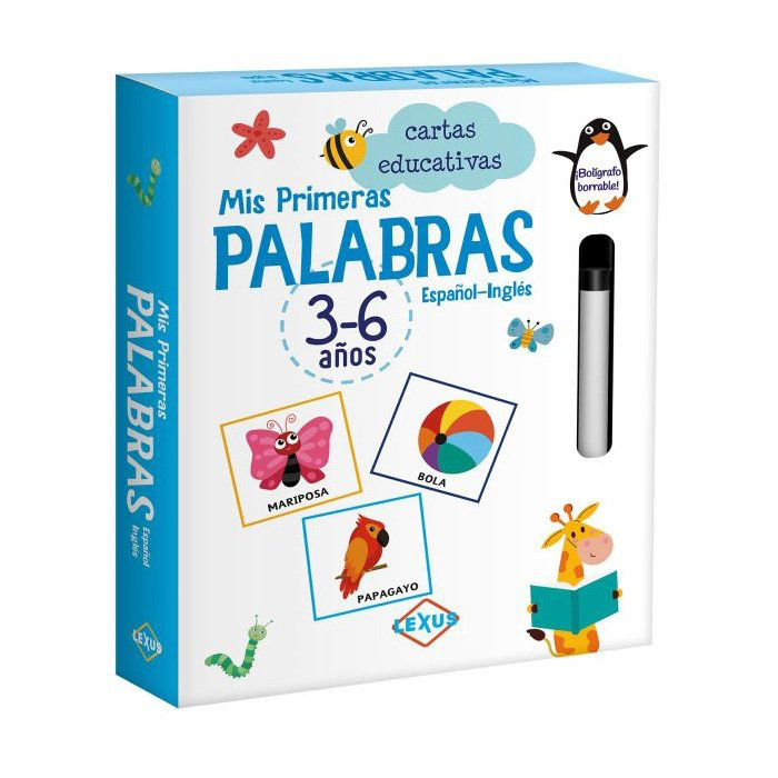 30 Cartas Educativas - Mis Primeras Palabras en Español e Inglés