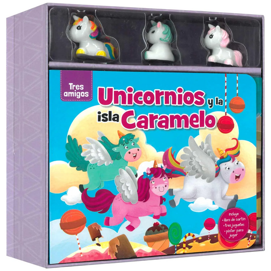 Unicornio y la Isla Caramelo Tres Amigos Libro Infantil