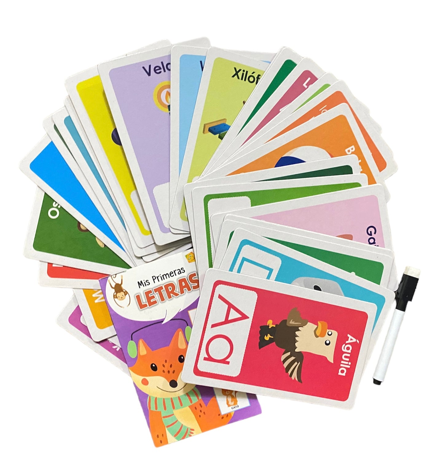 Colección de Cartas para Estimulación Temprana, Números, Letras y Palabras