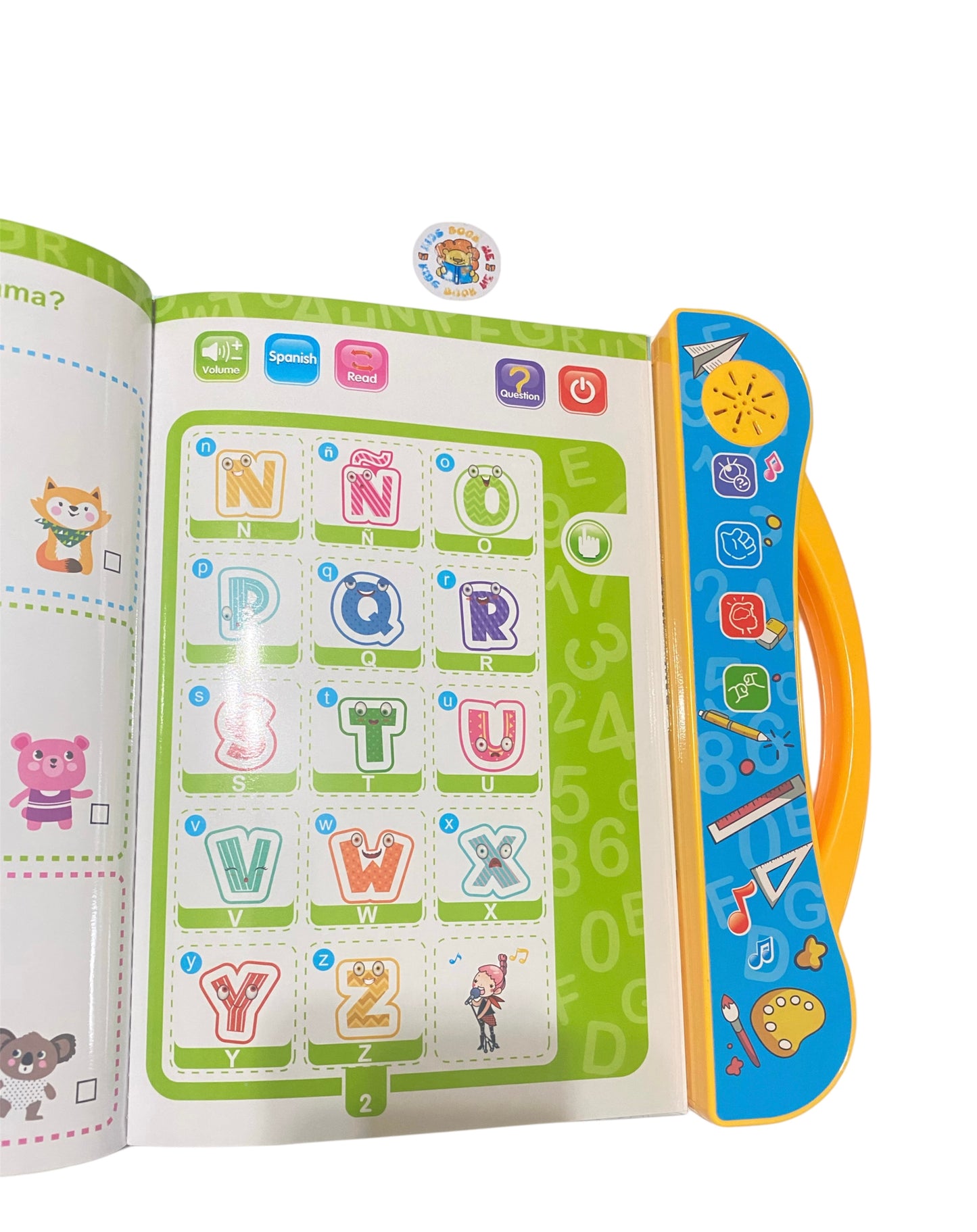 Libro de Estudio con Sonidos ABC, Vocabulario, Números, Formas y más