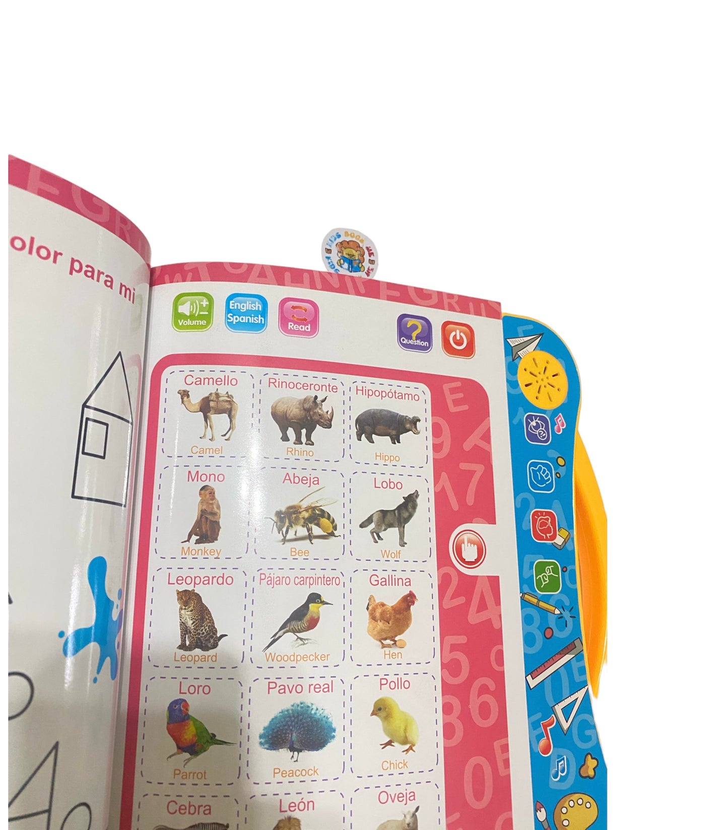 Libro de Estudio con Sonidos ABC, Vocabulario, Números, Formas y más