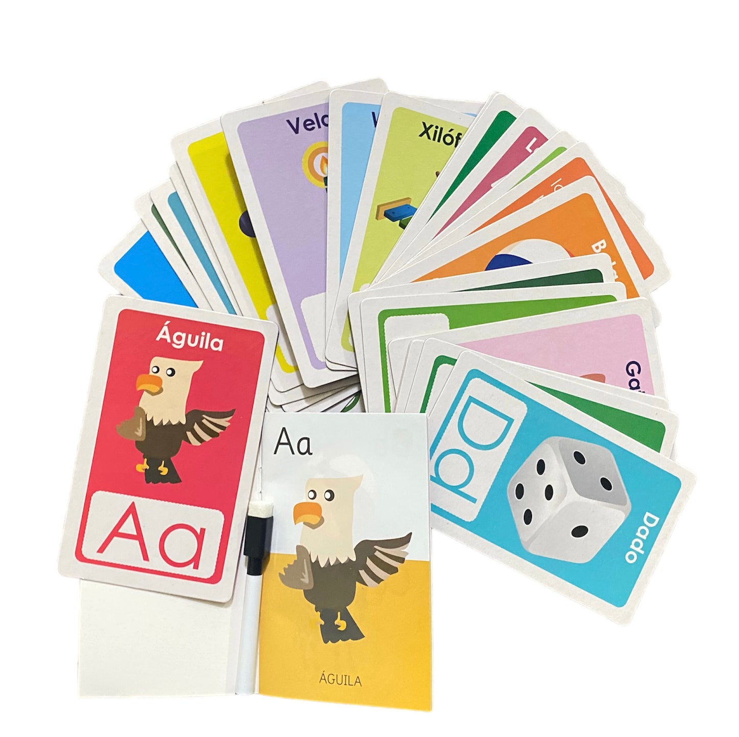 Colección de Cartas para Estimulación Temprana, Números, Letras y Palabras