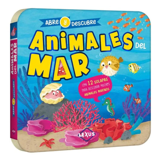 Abre y Descubre Animales del Mar-Libro Infantil Interactivo