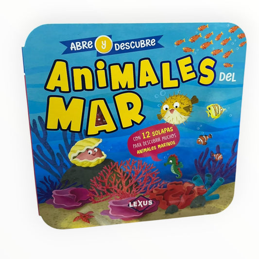 Abre y Descubre Animales del Mar-Libro Infantil Interactivo