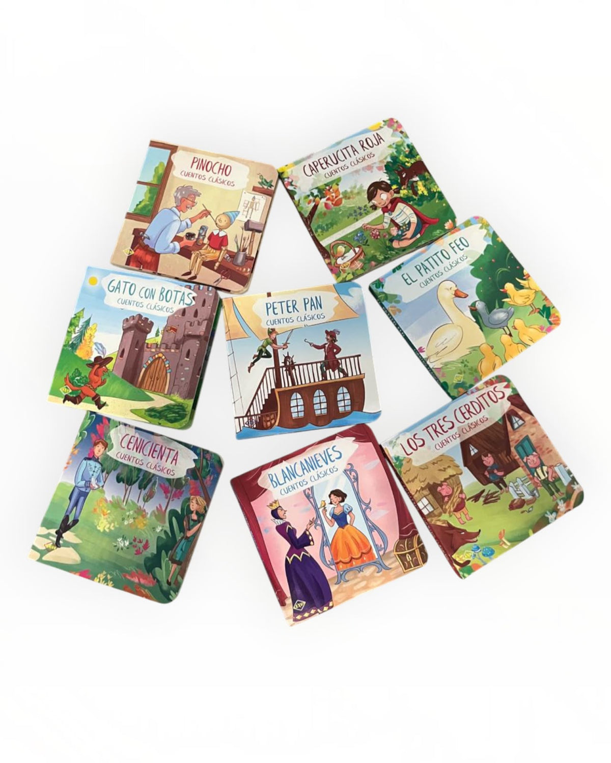 Colección de 8 Libros en Cartón Cuentos Clásico